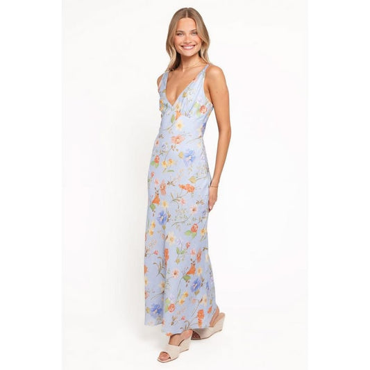 Women's Lunaria Maxi Dress Blue Floral XL