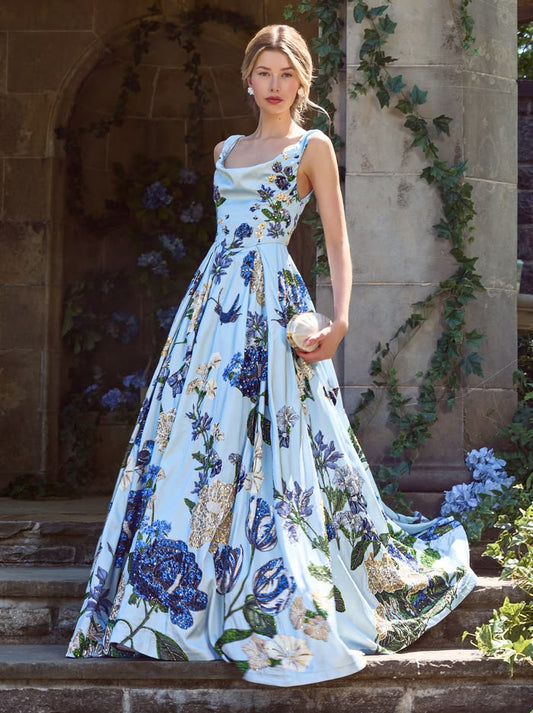 Estrella Embellished Gown In Fly Away