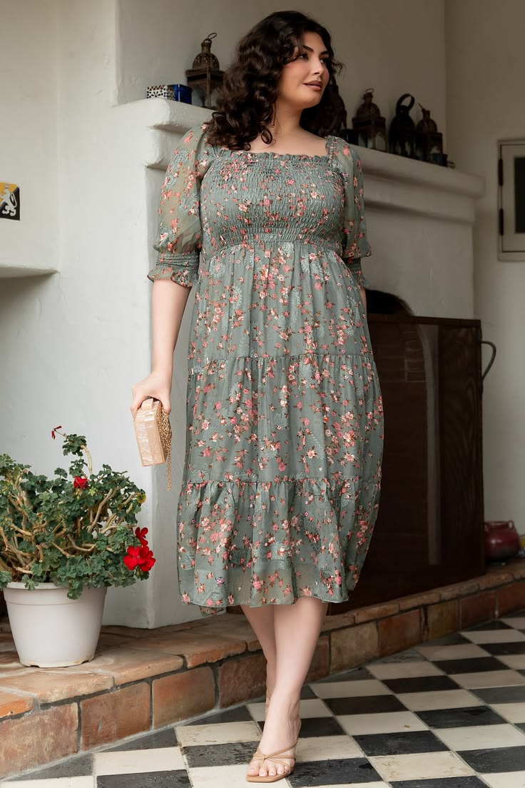 Fabian Jacquard Midi Dress Eucalyptus + Pink