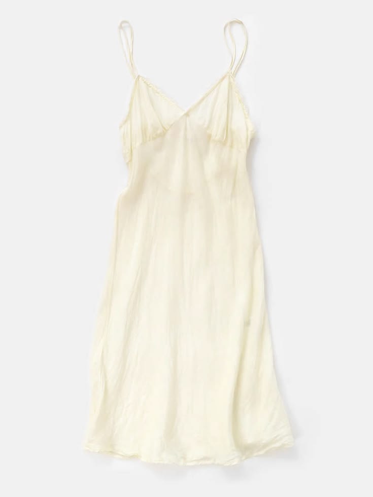 Erica Tanov Maude Silk Slip Dress Ivory On Garmentory