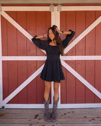 Black A Line Chiffon Homecoming Dress Casual Dress Y2836