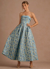 Florentine Lake Blue Maxi Dress