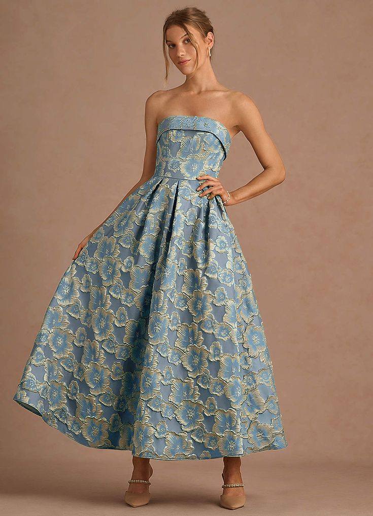 Florentine Lake Blue Maxi Dress