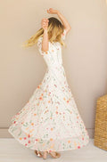 Diana Embroidered Ivory Floral Dress DM Exclusive