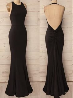 Trumpet Mermaid Halter Sleeveless Floor Length Spandex Dress