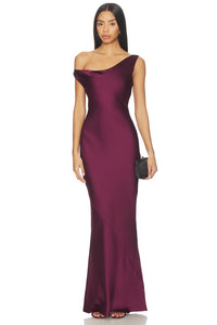 Norma Kamali Drop Shoulder Maria Gown In Plum From .com