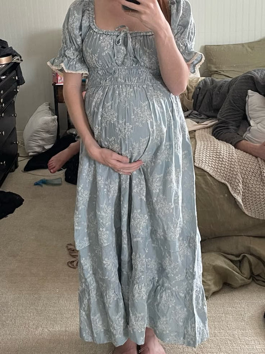 Altar'd State Dress Altar'd State Powder Blue Embroidered Maxi Dress