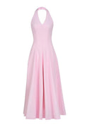Women's Kelly Halter Sleeveless Crepe Ankle Length Dress S M L Dusky