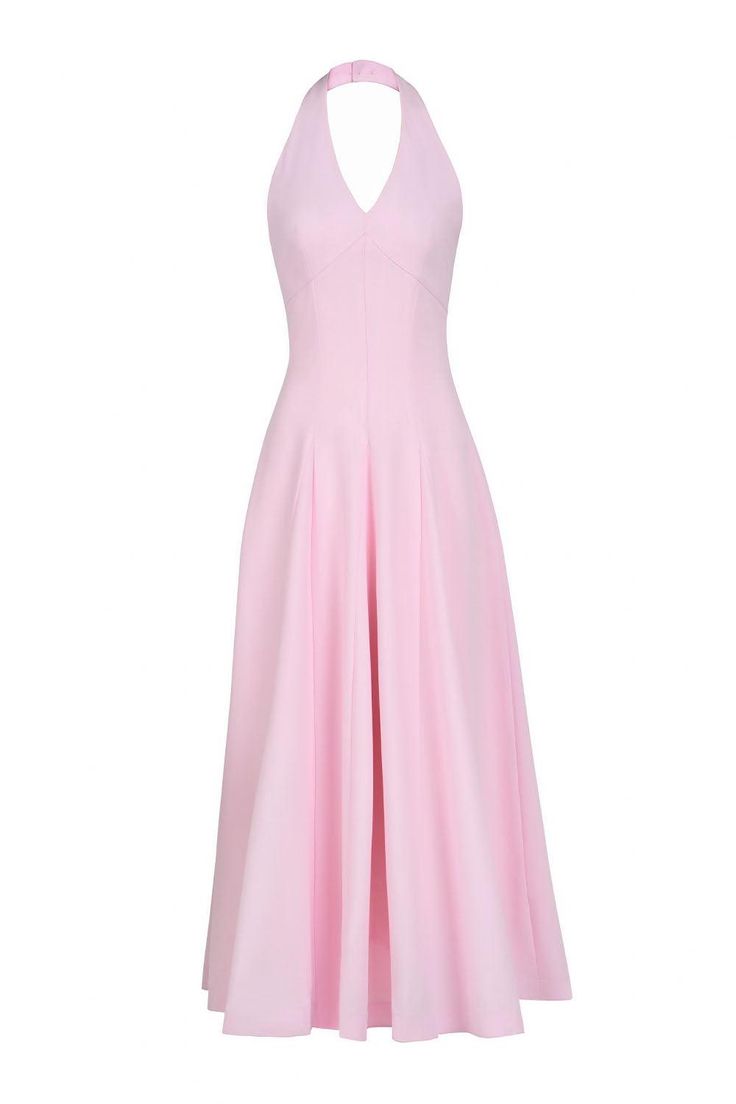 Women's Kelly Halter Sleeveless Crepe Ankle Length Dress S M L Dusky