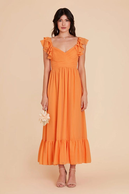 Grey Michelle Apricot Chiffon Bridesmaid Dress