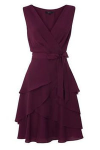V Neck Draping Sash Chiffion Short Prom Dress,homecoming Dress