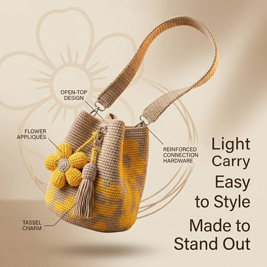 Maribel – Handcrafted Crochet Floral Tote Bag