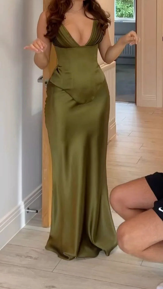 Black Simple Prom Dress, Satin Party Dress, Bodycon Senior School