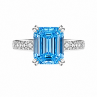 4ct  Icy Blue Statement Ring