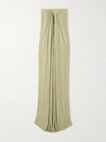 The New Arrivals Ilkyaz Ozel Olivienne Strapless Pleated Satin Gown