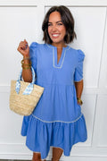 The Adelyn Dress In Blue By Mary Square