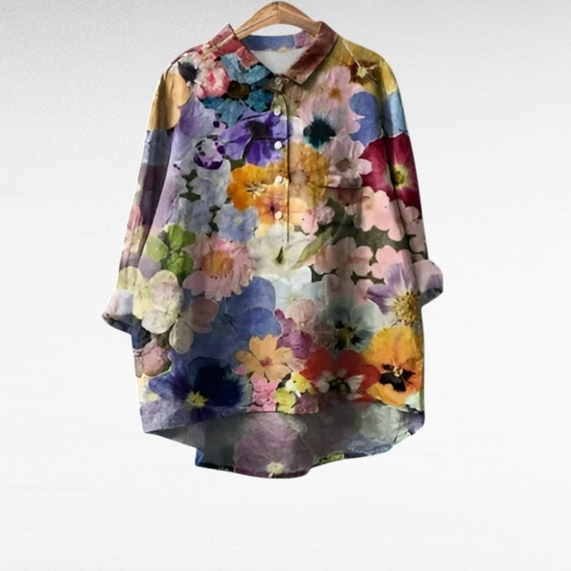 Christabel - Elegant Linen Summer Blouse