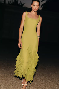 Especia Mesh Ruffle Dress
