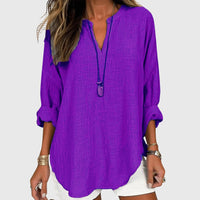 Lenara | Flowy Elegant Beach Shirt Purple