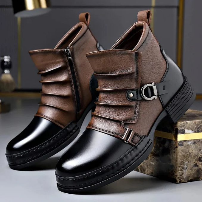 Wesley – Two-Tone Leather Ankle Boots