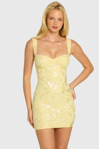 Embellished Bodycon Mini Dress In Butter