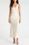 Ever New Coco Bias Cut Satin Tank Dress In Oyster At