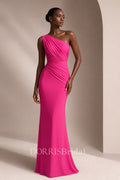 Greece Style One Shoulder Chiffon Sheath Simple Wedding Dress