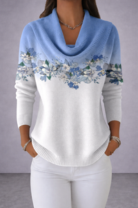 Freda - Floral Sweater with Soft Neckline
