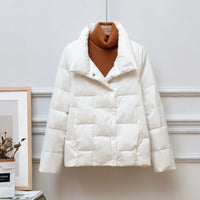 Valery Cropped High-Collar Quilted Jacket