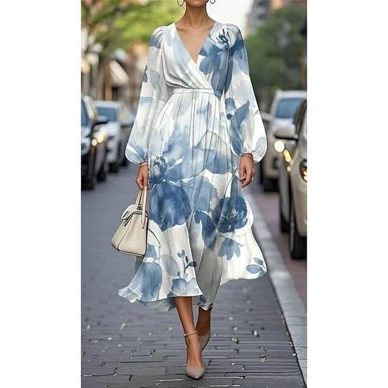Women's Maxi Dress Pleated Dress Work Dress Fit And Flare Dress