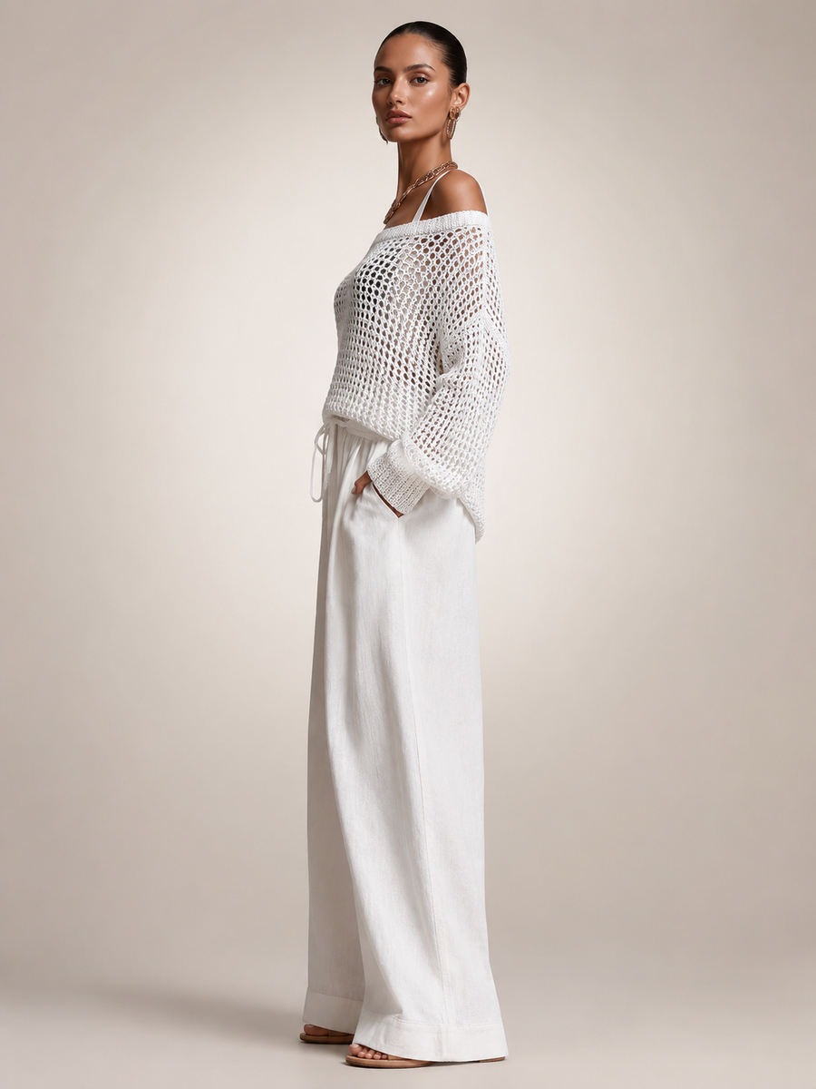 Ariana – Off-Shoulder Two-Piece Trouser Set