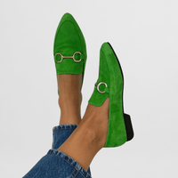 Ginevra | Colorful Boho Loafers Green