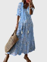 Amalia | Boho Vintage Summer Dress Light Blue