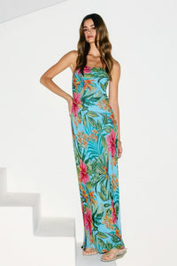 Tropical Print Strapless Dress Botanic Isle Botanic Isle Medium