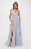Harper Maxi Dress, In Steel Blue Chiffon