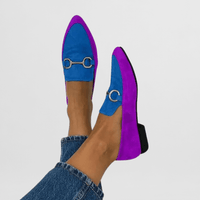 Ginevra | Colorful Boho Loafers Blue