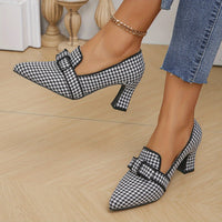 Leontine – Houndstooth Heeled Pumps