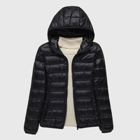 Lily - Ultra-Light Quilted Jacket Black Hood