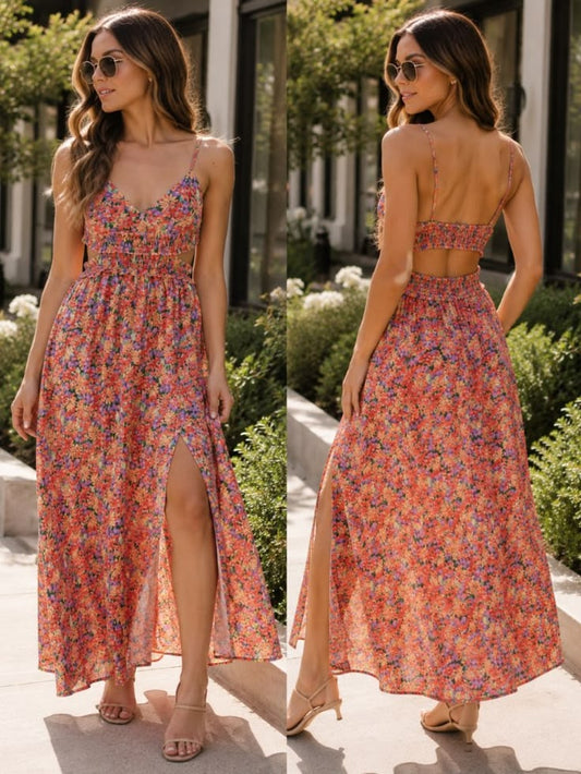 Lush Dress Jayla Woven Floral Dress Color: Green Red Size: Various