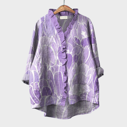 Delphine - Elegant Linen Summer Blouse