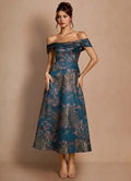 Jordan Teal Floral Midi Dress