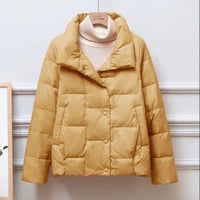 Valery Cropped High-Collar Quilted Jacket