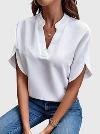 Beatrix | Soft And Elegant V-Neck Shirt White