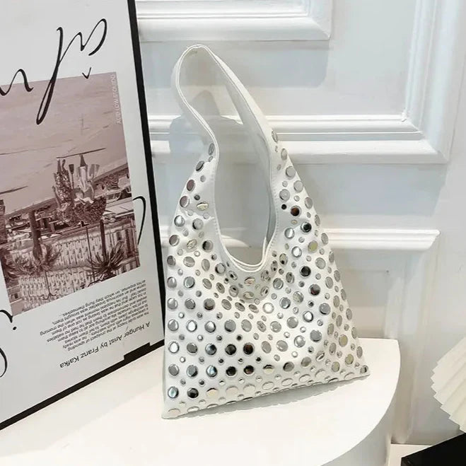 Mariela Metallic Studded Shoulder Bag