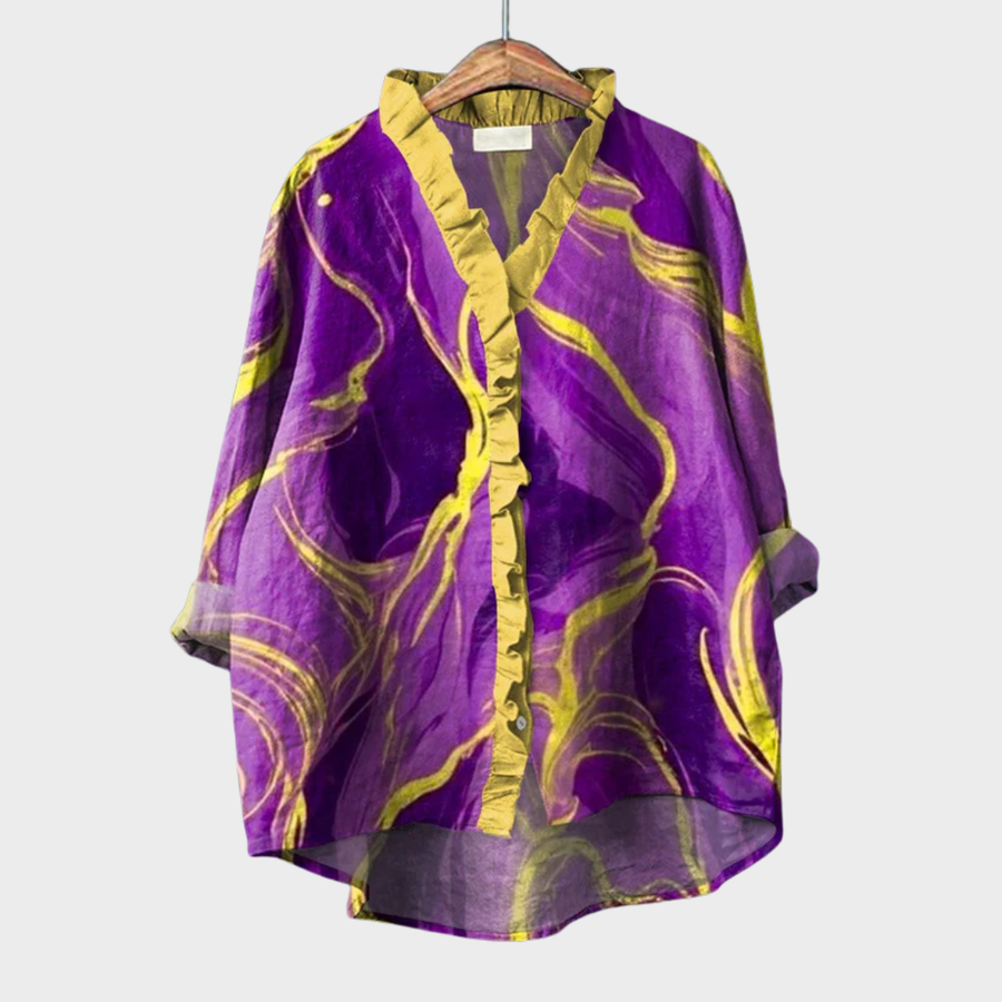 Damaris - Elegant Linen Summer Blouse