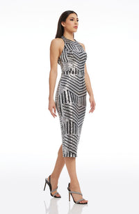 Cleo Dress L Black Nude