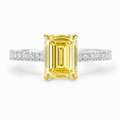 1.5ct Emerald-Shaped  Yellow Diamond Ring