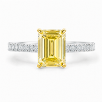 1.5ct Emerald-Shaped  Yellow Diamond Ring