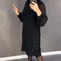 Freya – Crystal-Embellished Crew Neck Dress