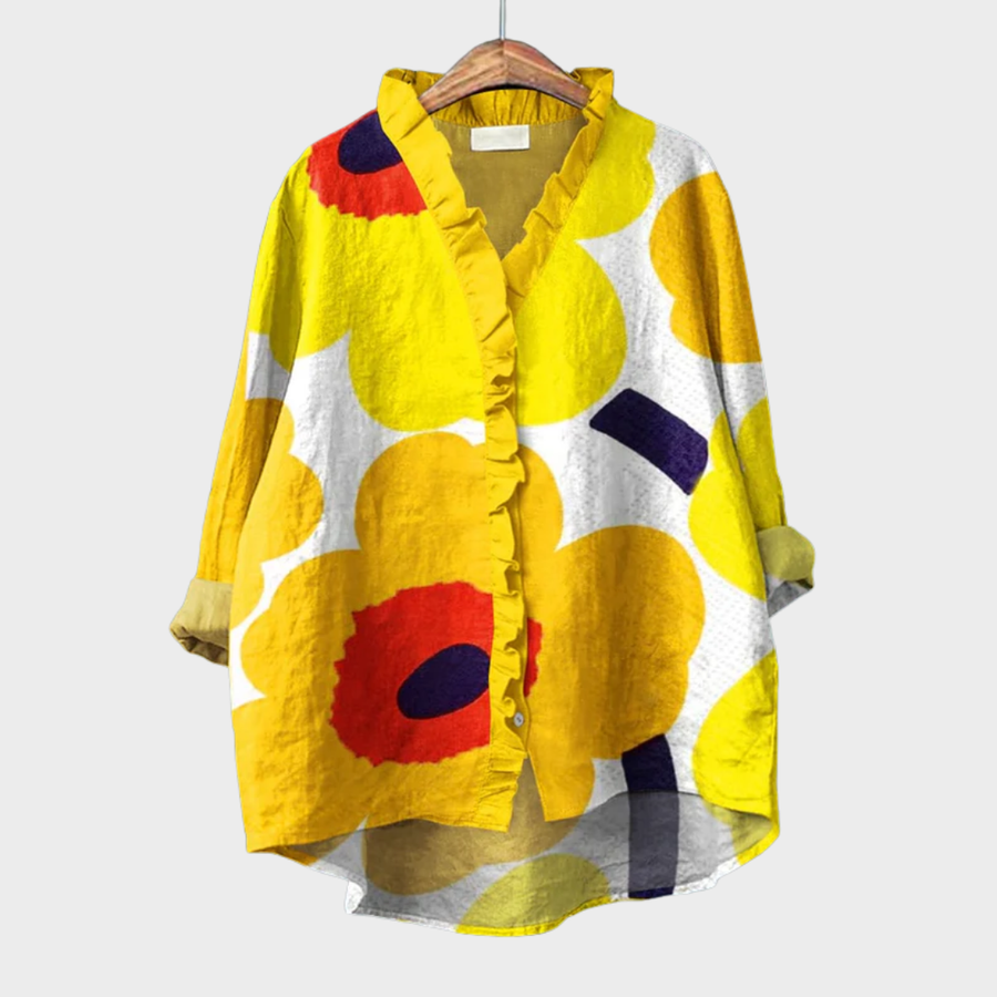 Helen - Elegant Linen Summer Blouse